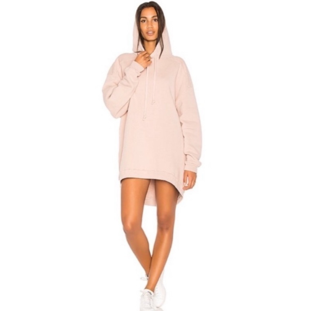 AGOLDE High Low Hoodie Dress Pullover Oversized Blush Pink Small Medium